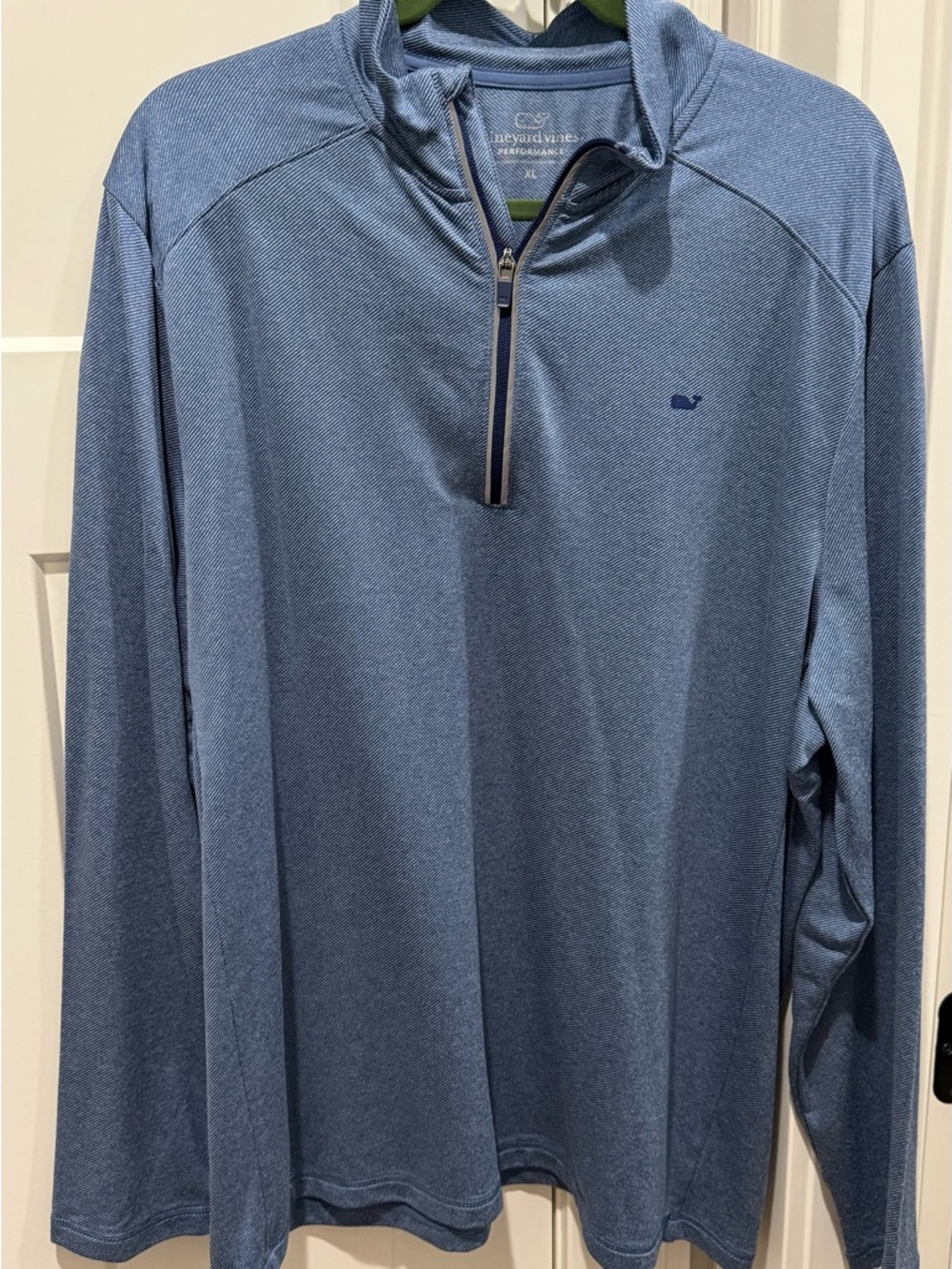 Vineyard Vines Heathered Blue Performance Quarter-Zip Pullover